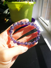 Load image into Gallery viewer, Gorgeous Cordierite Bracelet/Iolite/Dichroite/8.4mm-8.8mm Beads/7.5 Inches/Water Sapphire/Stone of the Muses/Spiritual Healing
