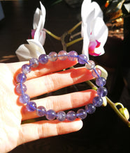 Load image into Gallery viewer, Gorgeous Cordierite Bracelet/Iolite/Dichroite/8.4mm-8.8mm Beads/7.5 Inches/Water Sapphire/Stone of the Muses/Spiritual Healing
