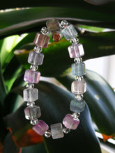 Load image into Gallery viewer, Rainbow colored fluorite/9mm Beads/Inner Peace and Calm/Personal Growth/Mental Clarity/Cleanse and Energize
