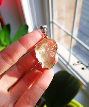 Load image into Gallery viewer, Libyan Gold Tektite Silver Pendant/Libyan Dessert Glass/Powerful Manifestation Stone/Transform Your Life
