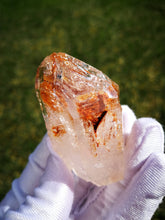 Load image into Gallery viewer, UV Reactive Madagascar Skeletal Quartz/Red Clay &amp; Lavender Purple Inclusions/Master Healing Crystal/Meditation - 53g
