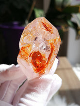 Load image into Gallery viewer, UV Reactive Skeletal Quartz from Madagascar/Red Clay &amp; Lavender Purple Inclusions/Master Healing Crystal - 63g
