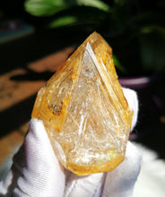 Load image into Gallery viewer, Extraordinary Golden Skeletal Quartz from Pakistan/Yellow Clay Inclusions/Rainbows/Ancient Wisdom/Master Healing Crystal - 70g
