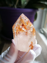 Load image into Gallery viewer, Beautiful Skeletal Quartz from Madagascar/Red Clay/Lavender Purple Inclusions/Crystal Healing - 76g
