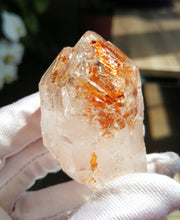 Load image into Gallery viewer, Gorgeous UV Reactive Skeletal Quartz from Madagascar/Red Clay &amp; Lavender Purple Inclusions/Master Healing Crystal - 67g
