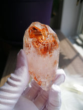 Load image into Gallery viewer, Gorgeous UV Reactive Skeletal Quartz from Madagascar/Red Clay &amp; Lavender Purple Inclusions/Master Healing Crystal - 67g
