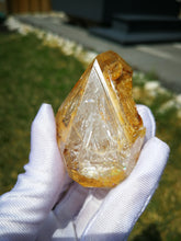 Load image into Gallery viewer, Extraordinary Golden Skeletal Quartz from Pakistan/Yellow Clay Inclusions/Rainbows/Ancient Wisdom/Master Healing Crystal - 70g
